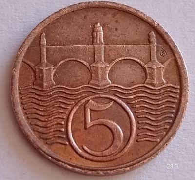 Mince 5 haléřů 1938 Československo