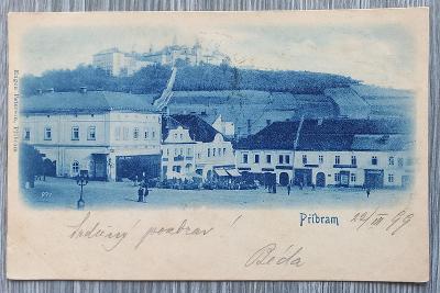 Příbram - dlouhá adresa - pohled na město - 1899
