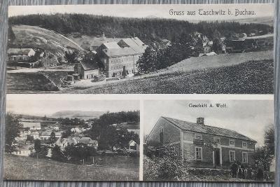 Horní Tašovice - Taschwitz b. Buchau - Stružná - Bochov - hospoda 1909