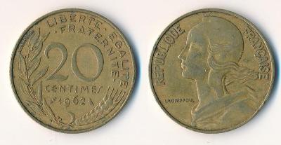 Francie 20 centimes 1962