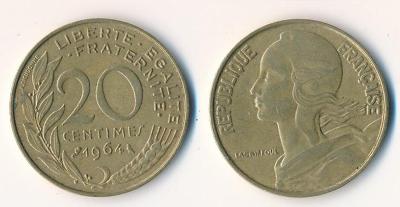 Francie 20 centimes 1964