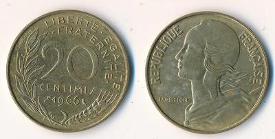 Francie 20 centimes 1966