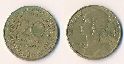 Francie 20 centimes 1980