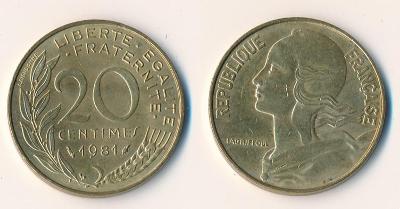 Francie 20 centimes 1981