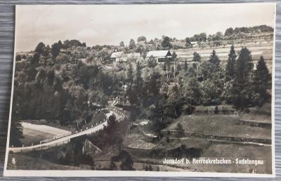 Janov u Hřenska - Jonsdorf - real photo - silnice - 30. léta