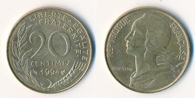 Francie 20 centimes 1994