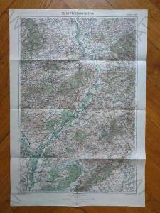 35° 49° Přerov a Hodonín, mapa, 1927 VZÚ