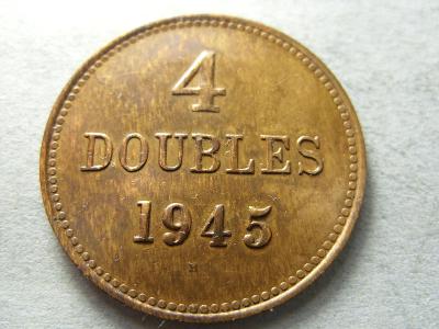 BAILIWICK OF Guernsey : 4 Doubles z roku 1945 (26,4 mm) 