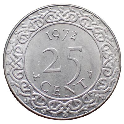 Surinam 25 cent 1972