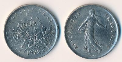 Francie 5 franků 1972