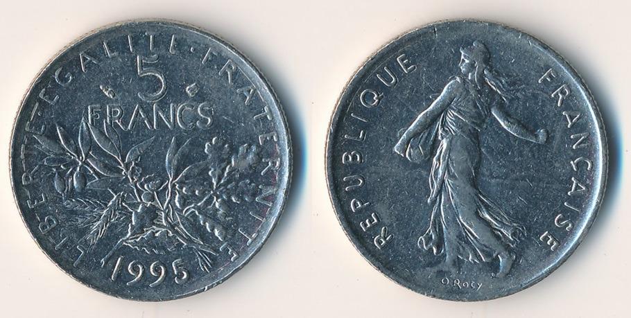 Francúzsko 5 frankov 1995 - Numizmatika
