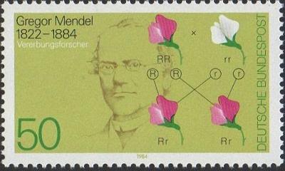 Německo 1984 Mi: DE 1199** Stoleté výročí úmrtí Gregora Mendela (1884)