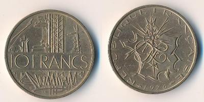 Francie 10 franků 1976
