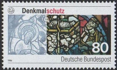 Německo 1986 Mi: DE 1291** Poškození vitrážového skla znečištěním