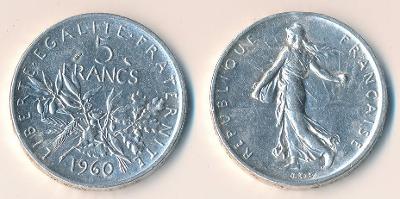Francie 5 franků 1960