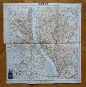 Budapest - plánek měřítko 1:20.000 rozměr 17x11cm