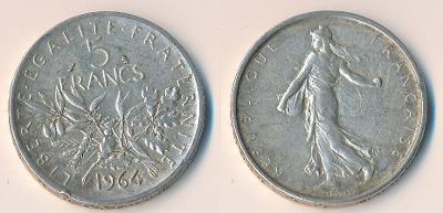Francie 5 franků 1964