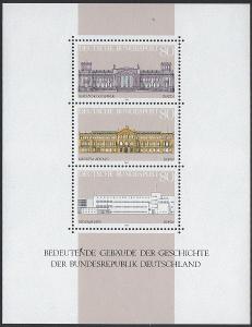 Německo 1986 Mi: DE BL20** Důležité stavby v západoněmecké historii 