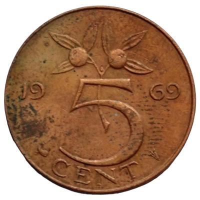 Nizozemsko 5 cent 1969