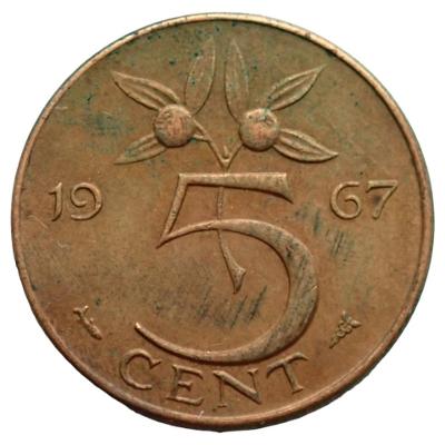 Nizozemsko 5 cent 1967