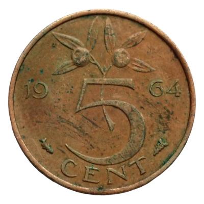 Nizozemsko 5 cent 1964