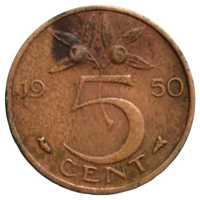 Nizozemsko 5 cent 1950