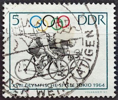 DDR: MiNr.1033 Bicycling 5pf, 18th Olympic Games, Tokyo 1964