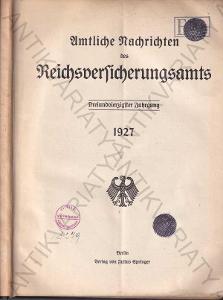 Oficiální zprávy z Říšské pojišťovny 1927-německy