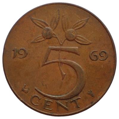 Nizozemsko 5 Cent 1969