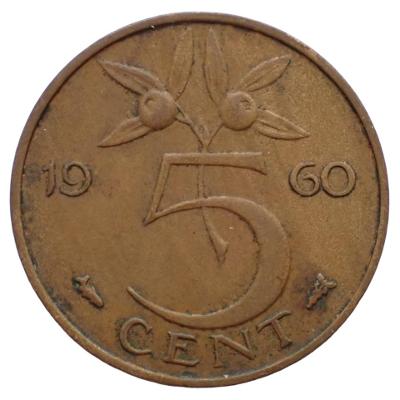 Nizozemsko 5 Cent 1960