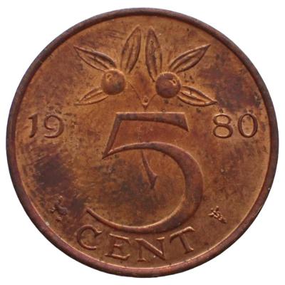 Nizozemsko 5 Cent 1980