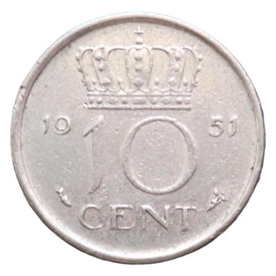 Nizozemsko 10 Cent 1951