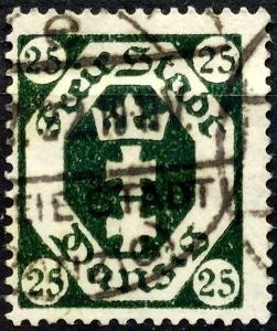 DR-DANZIG: MiNr.77 Coat of Arms 25pf 1921