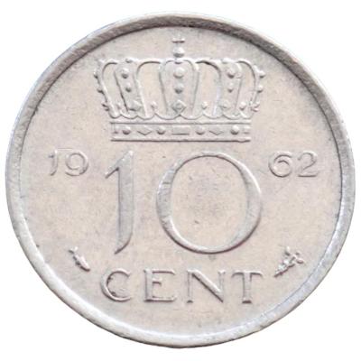 Nizozemsko 10 cent 1962