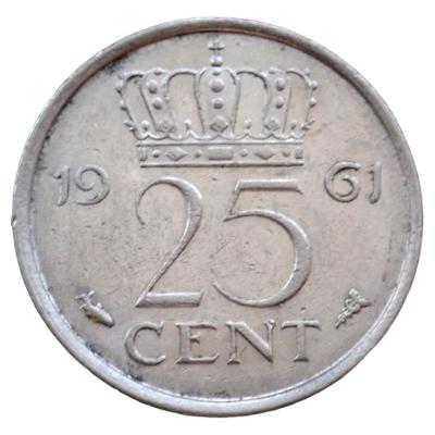 Nizozemsko 25 cent 1961
