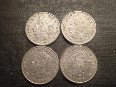 Mexiko50 centavos 1967,68,69,75