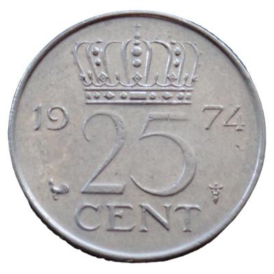 Nizozemsko 25 cent 1974