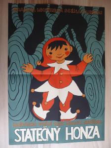 Statečný Honza (filmový plakát, loutkový film ČSSR, n