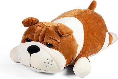 Plyšový ležící pes, hnědý 45 cm