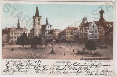 Litoměřice (Leitmeritz), náměstí, kolorovaná, DA