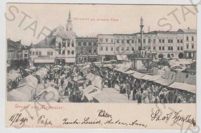 Kroměříž (Kremsier), náměstí, trh, DA