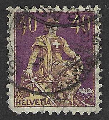 Švýcarsko - Mi: 101 - r.1908 -  tři lístky pod rukojetí meče  (110€)