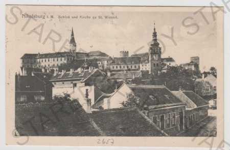 Mikulov (Nikolburg) - Břeclav, zámek, kostel, část