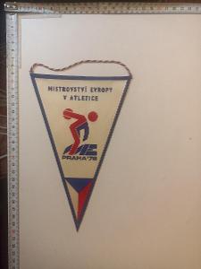 Plátěná vlaječka Mistrovství Evropy v atletice Praha 1978