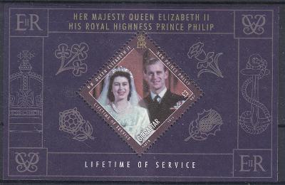 ! Gibraltar ** Mi.Bl.100 Královna Alžběta II. a princ Filip (Mi€ 7,-)