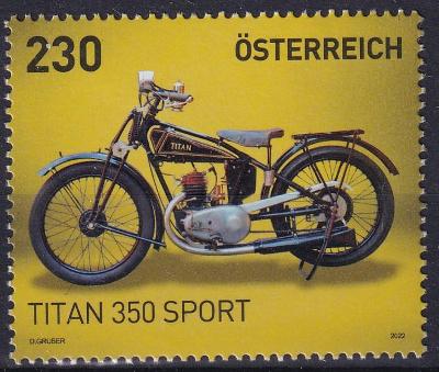 ! ** Rakousko ** Mi.3632 Motocykl Titan 350 Sport (Mi€ 5,30)
