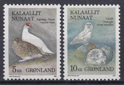 ! Grónsko ** Mi.176-177 Ptáci, fauna, příroda (katalog Mi€ 6,-)