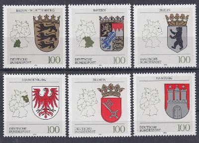 ! Německo ** Mi.1586-91 Zemské erby (Mi€ 12,-)