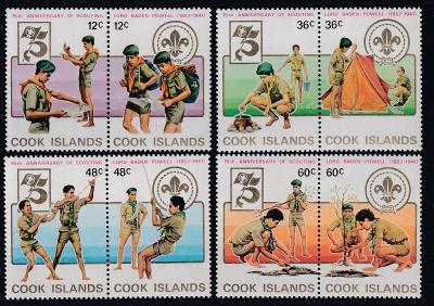 ! Cookovy ostrovy ** Mi.853-560 Skauting, 75. výročí založení (Mi€ 11)