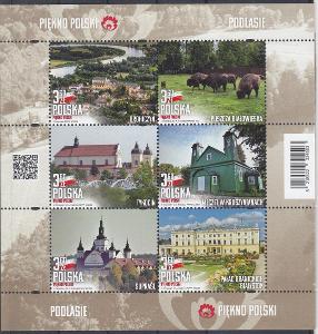 ! Polsko ** Mi.Bl.311 Zubři, památky, příroda, fauna, stavby (Mi€ 15)